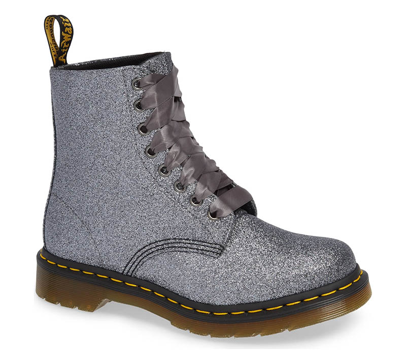 Dr. Martens 1460 Glitter Bootie in Pewter $87.24