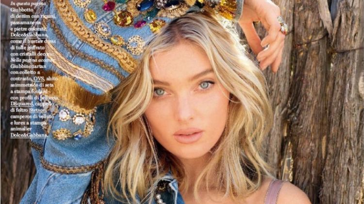 Elsa Hosk Poses In Southwestern Style for ELLE Italy
