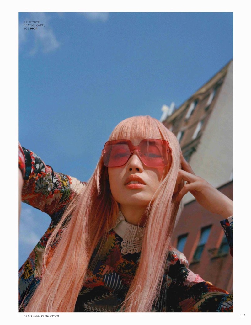 Fernanda Ly Models Colorful Ensembles for Vogue Russia