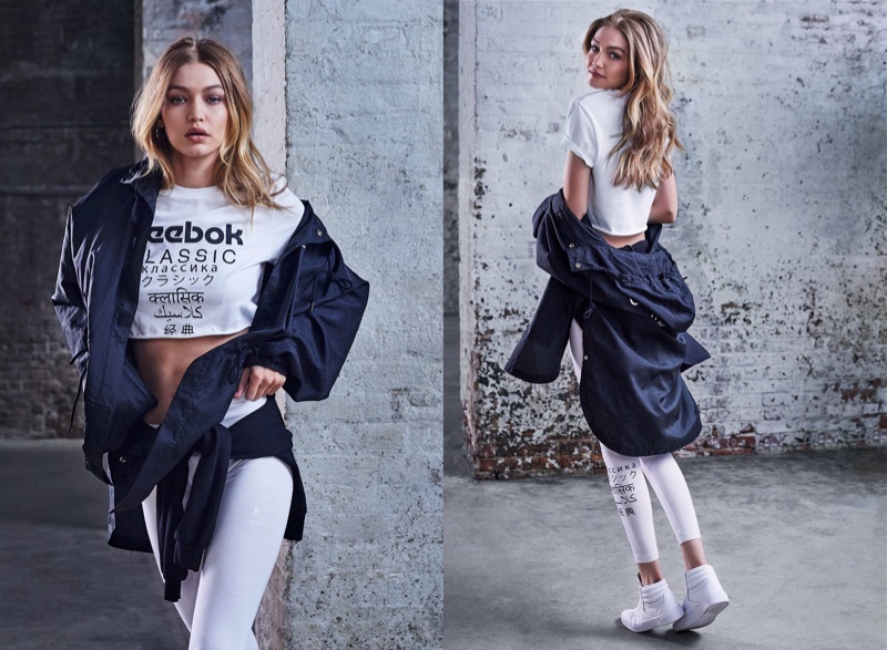 Gigi Hadid strikes a pose for Reebok Be More Human campaign