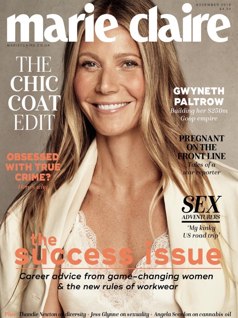 Gwyneth Paltrow on Marie Claire UK November 2018 Cover