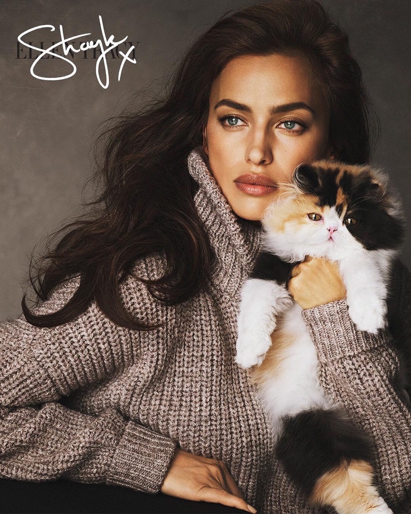 Irina Shayk models her collaboration with Ellen Tracy