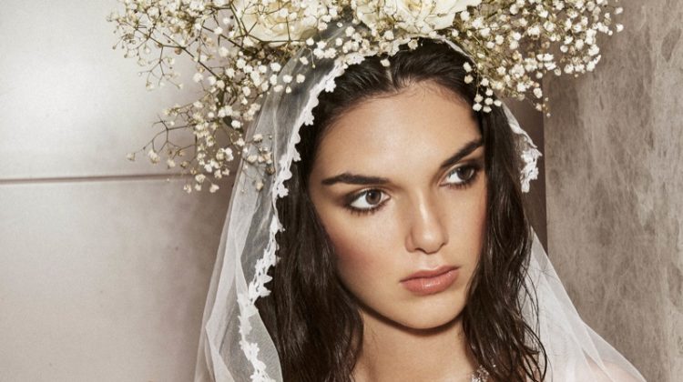 Julia Fort Poses in Bridal Lingerie for Harper’s Bazaar China