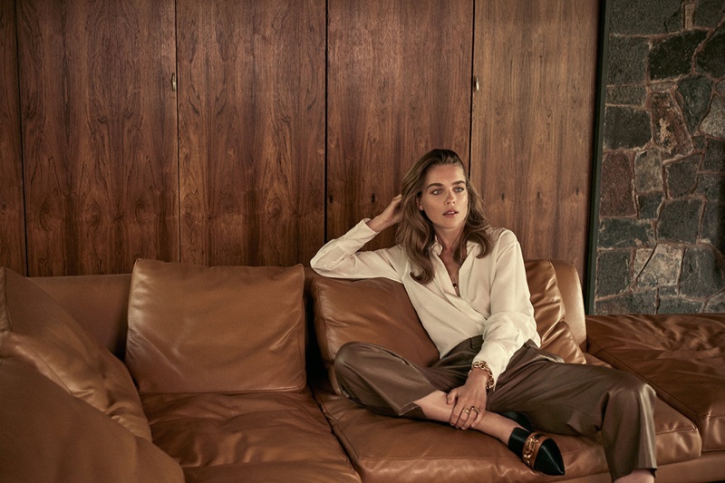 Kim Noorda Models Neutral Looks for Stylist Magazine