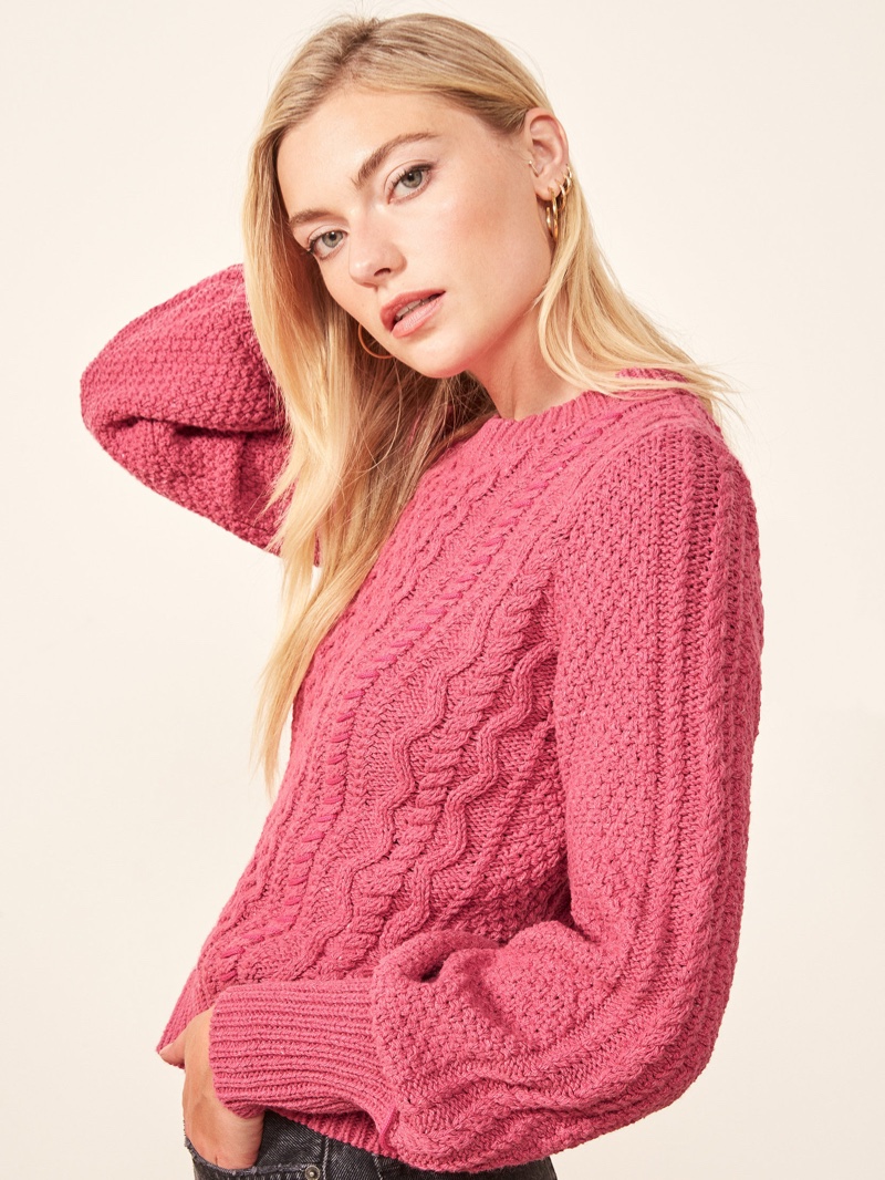 La Ligne x Reformation Sail-Away-With-Me Sweater in Hot Pink $228