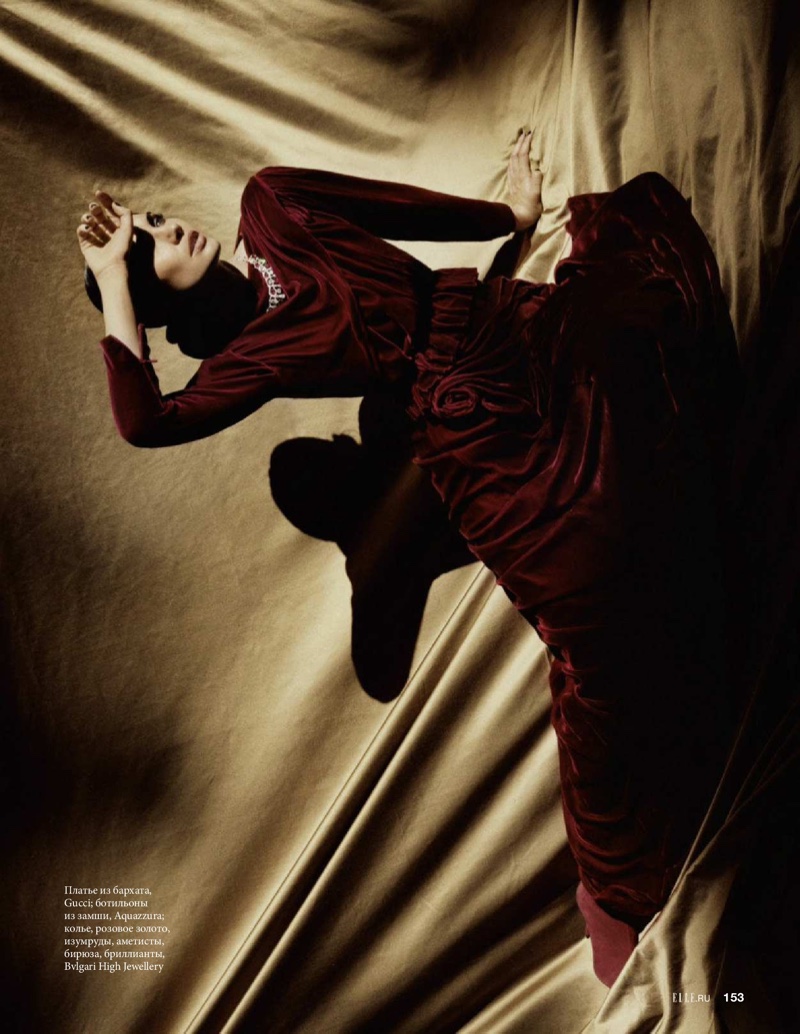 Lily Aldridge Models Elegant Styles for ELLE Russia