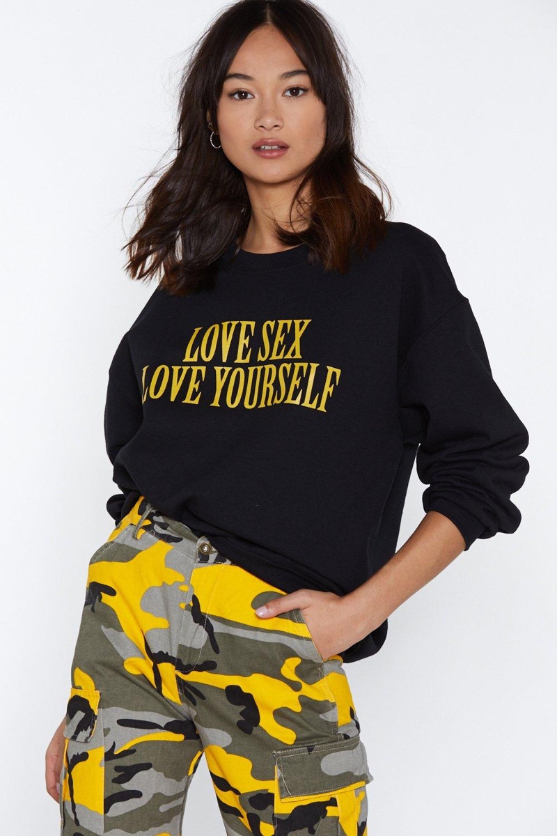 Nasty Gal x MTV Staying Alive Love Sex Love Yourself Sweatshirt $20