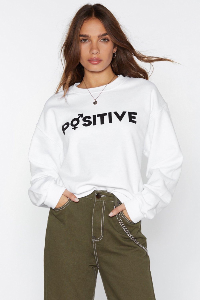 Nasty Gal x MTV Staying Alive Positive Sweatshirt $20