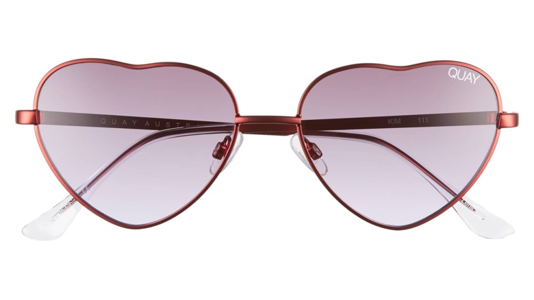 Quay Australia x Elle Ferguson Kim Heart Sunglasses in Red/Purple Fade $60