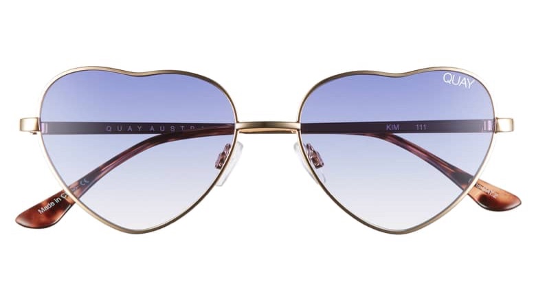 Quay Australia x Elle Ferguson Kim Sunglasses in Gold/Blue Fade $60