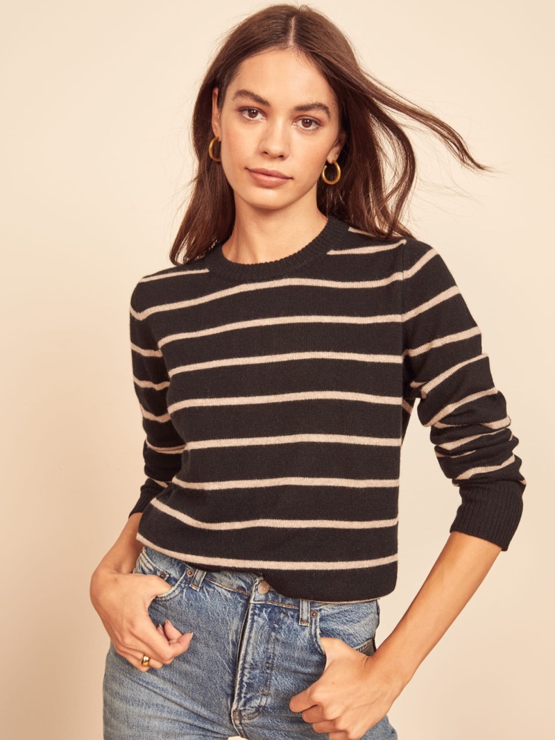 Reformation Cashmere Crew Sweater in Tanner $148