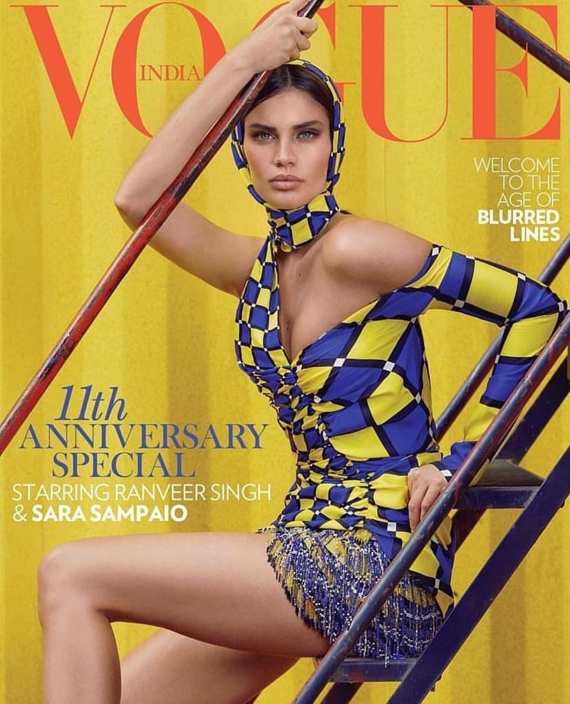 Sara Sampaio Poses in Statement Styles for Vogue India