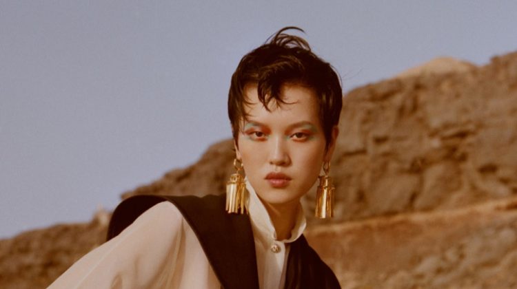 Shujing Zhou Poses at the Beach for El País Semanal