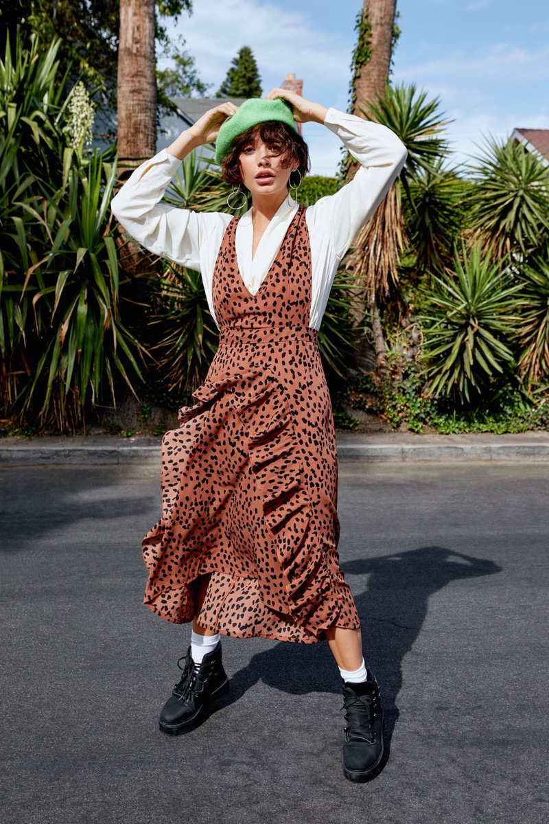 Nasty Gal Gimmie Leopard Pinafore Dress