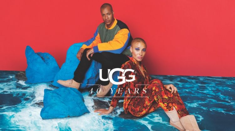 Heron Preston and Adwoa Aboah pose for UGG 40th anniversary campaign