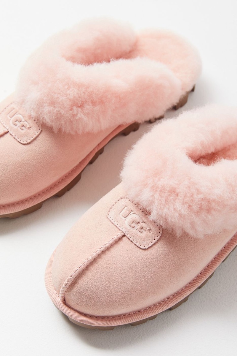 pink and blue ugg slippers