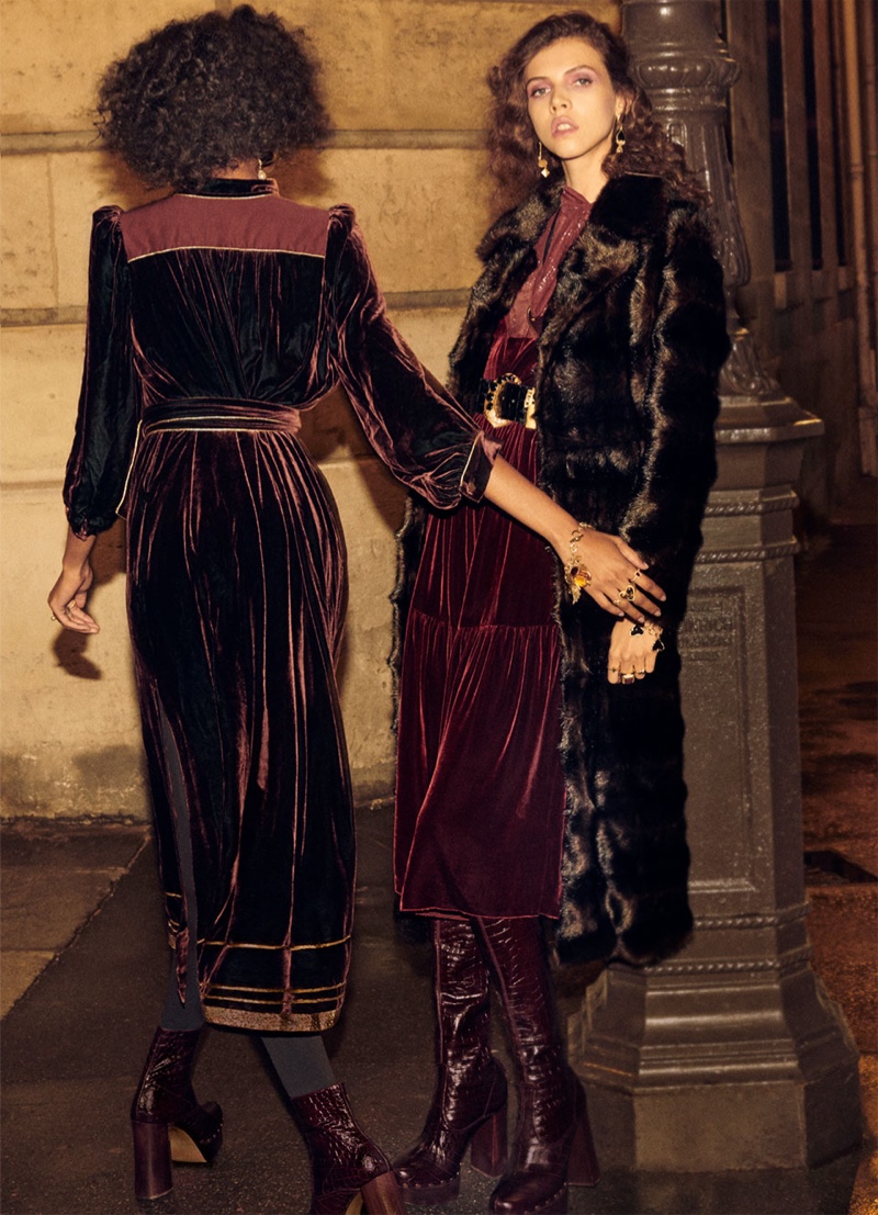 Zara Collection spotlights velvet dresses in fall-winter 2018 campaign