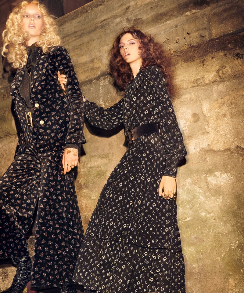 Jessie Bloemendaal and Lea Julian pose in Zara Collection fall-winter 2018 campaign