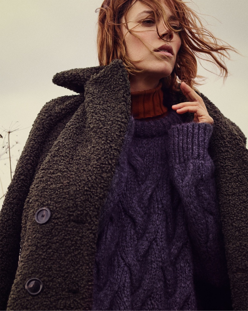 Freja Beha Erichsen stars in Zara Cozy Feeling fall-winter 2018 lookbook