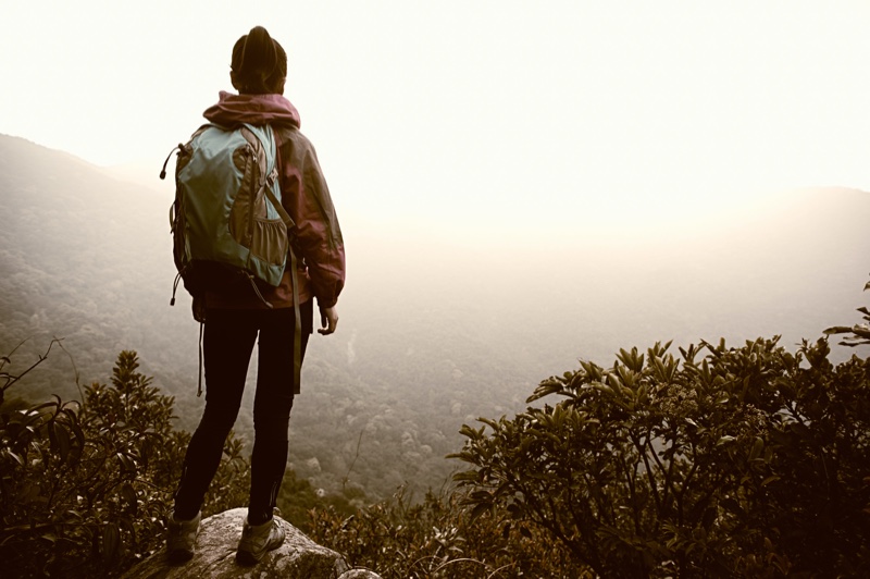 adventure hiker woman backpack outdoors