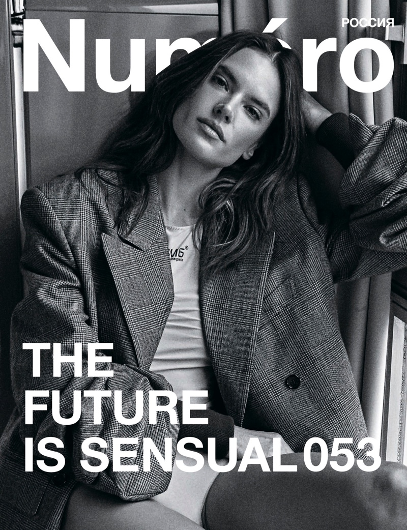 Model Alessandra Ambrosio poses on Numero Russia #53 Cover