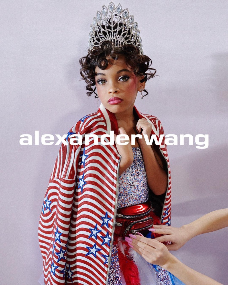 Laniya Spence poses in Alexander Wang Collection 1 Drop 1 campaign