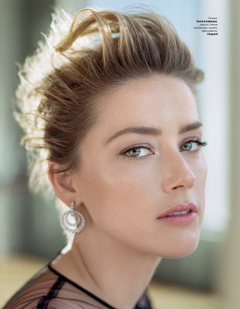 Actress Amber Heard gets her closeup in Chopard earring