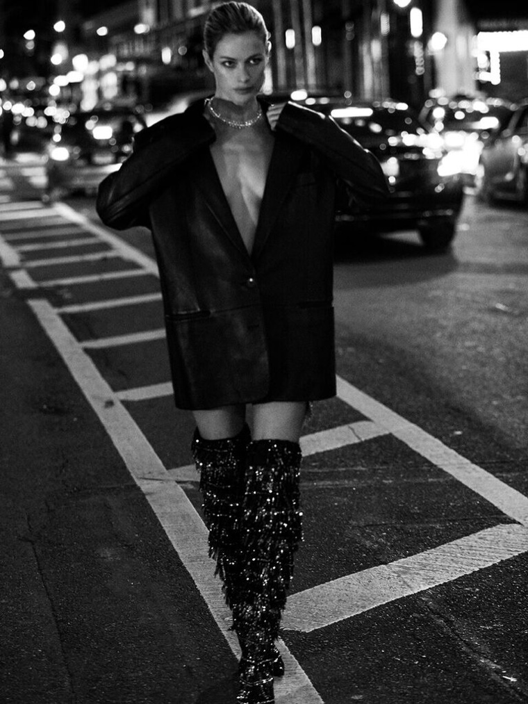 Carolyn Murphy Wears Nighttime Looks in Harper's Bazaar Greece