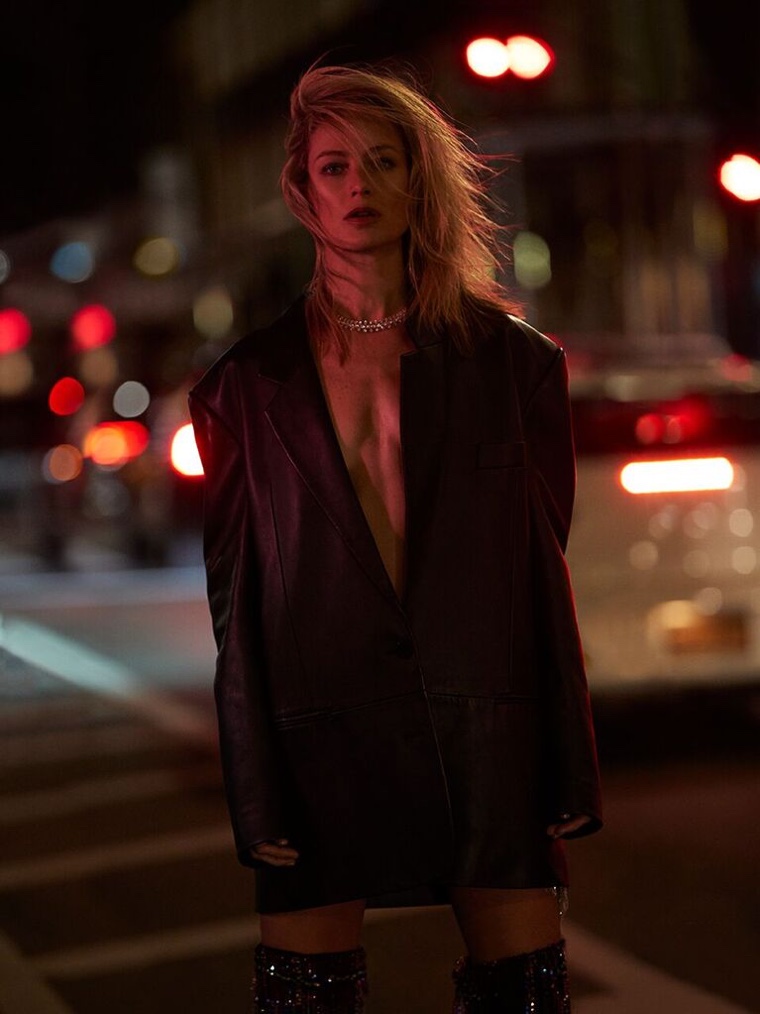 Carolyn Murphy Wears Nighttime Looks in Harper's Bazaar Greece