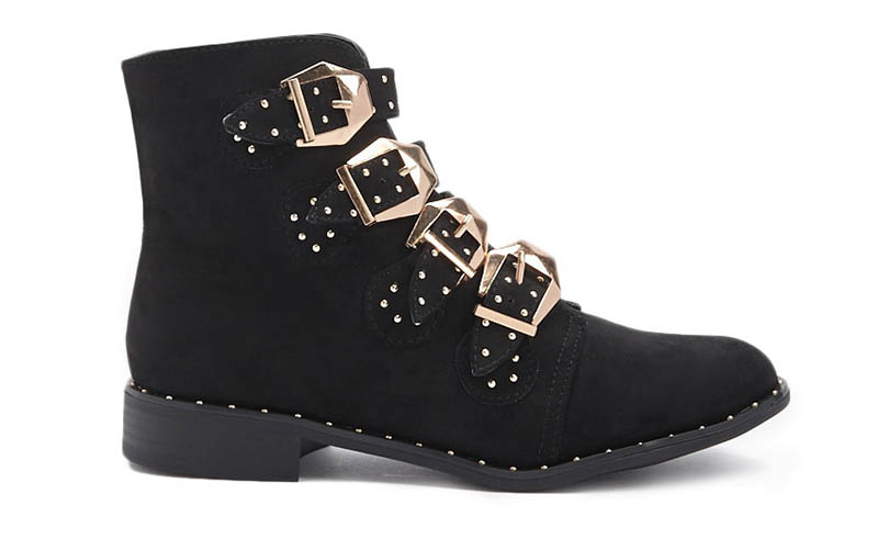 Forever 21 Faux Suede Studded Buckle Boots $35
