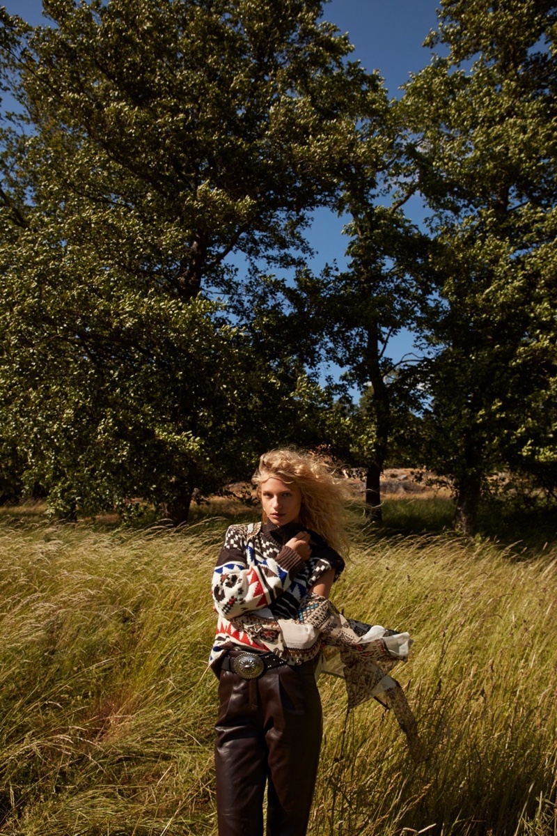 Frederikke Sofie Poses in the Great Outdoors for Vogue Japan