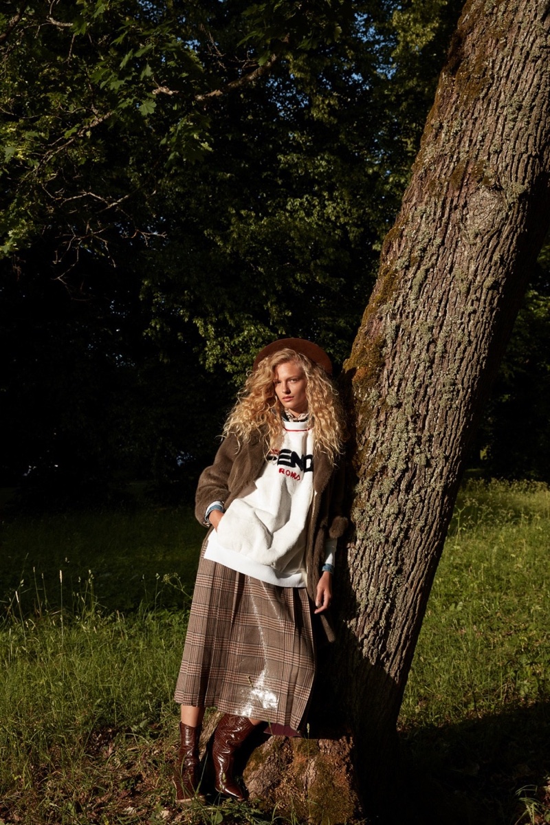 Frederikke Sofie Poses in the Great Outdoors for Vogue Japan