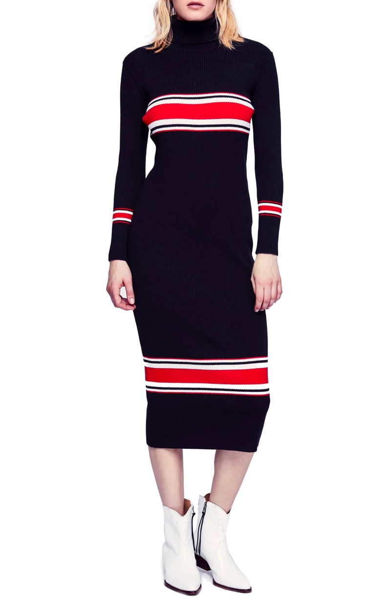 Free People Sport Stripe Midi Sweater Dress $168