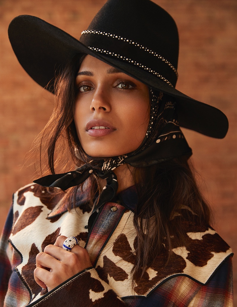 Channeling western vibes, Freida Pinto wears a cowgirl hat