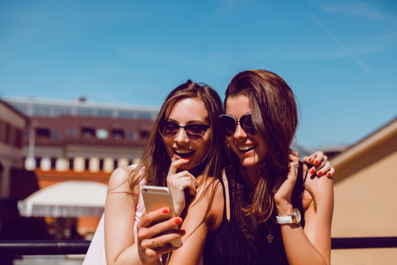 Girls Phone Sunglasses Smile