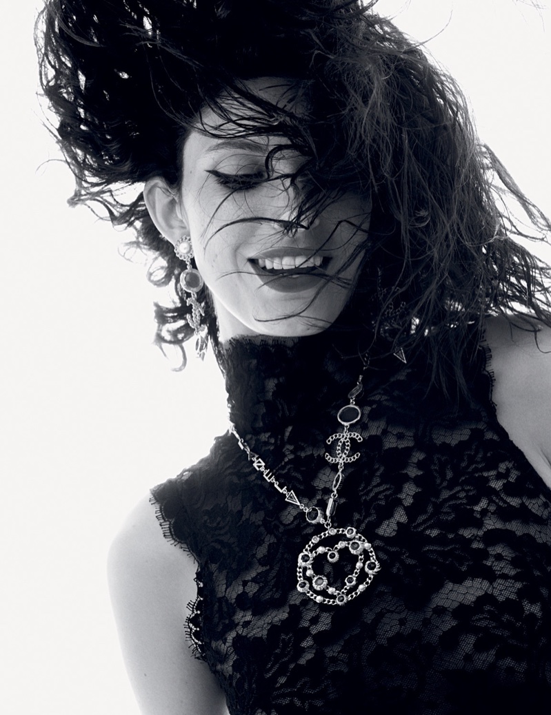 Giulia Manini Models Glamorous Looks for Harrods Magazine