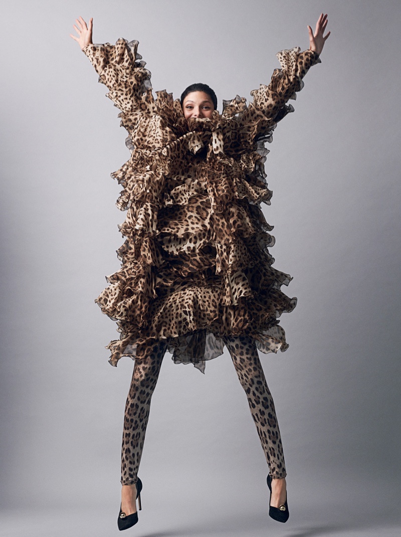 Giulia Manini Models Glamorous Looks for Harrods Magazine