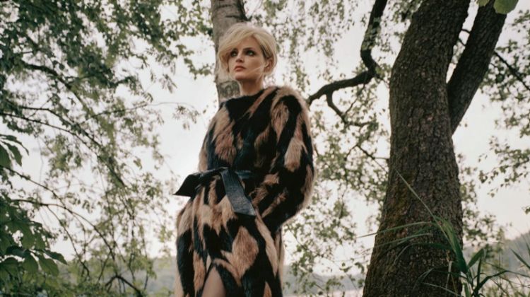 Guinevere van Seenus Wears Luxe Faux Fur for PORTER Magazine