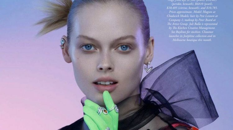 Holly Magson Models Sparkling Gems for Harper’s Bazaar Australia