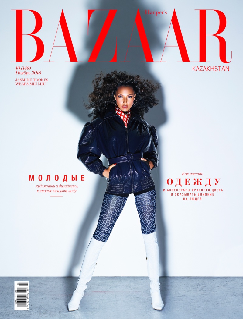 Jasmine Tookes Goes Glam in Harper's Bazaar Kazakhstan