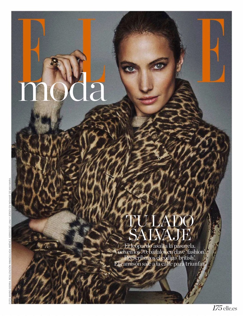 Jessica Miller ELLE Spain 2018 Cover Animal Print Editorial