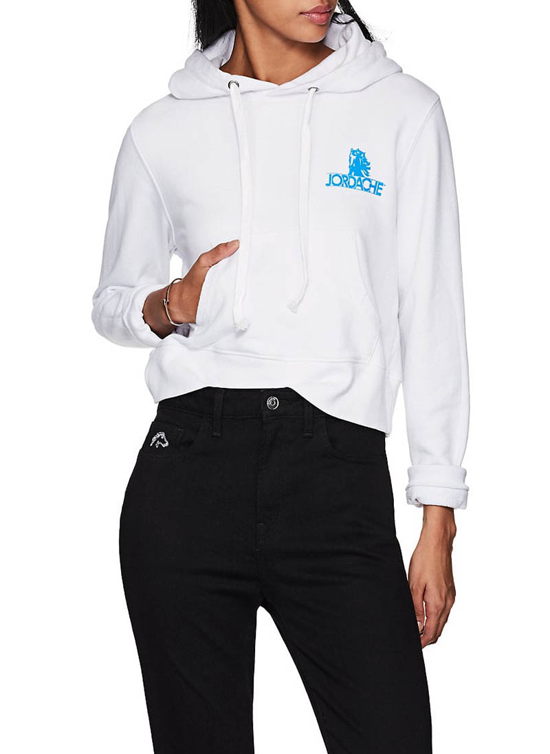 Jordache Logo Cotton Crop Hoodie $195