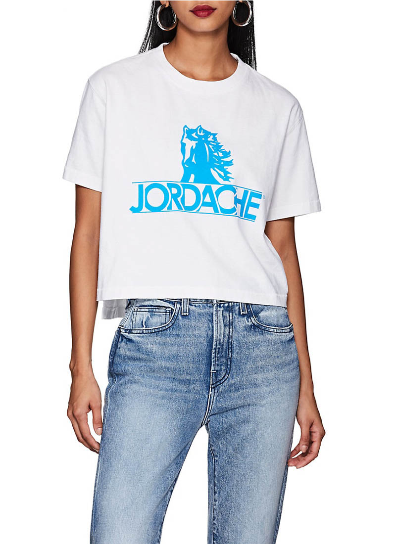 Jordache Logo Cotton Crop T-Shirt $85