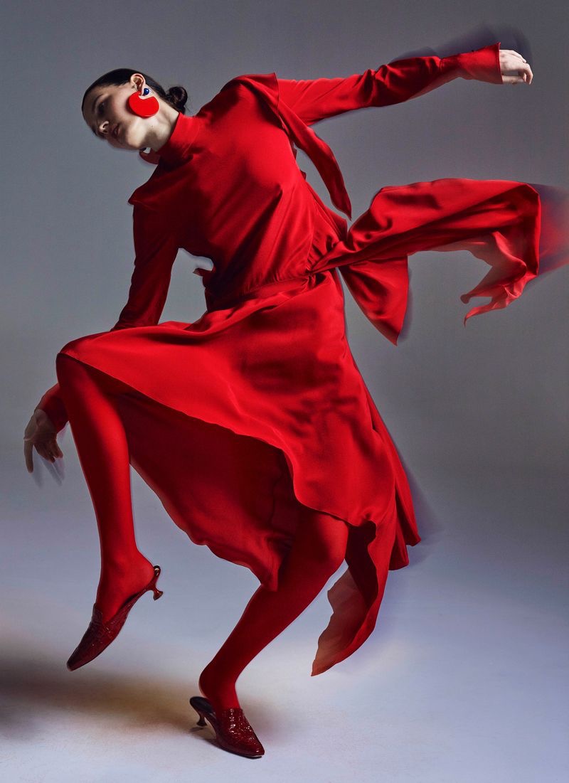 Katlin Aas Models Vibrant Fashion for Vogue Poland