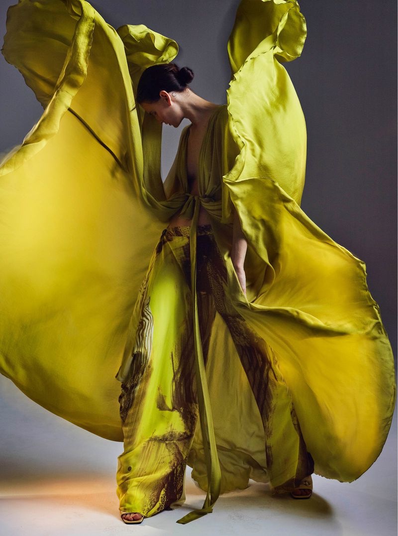 Katlin Aas Models Vibrant Fashion for Vogue Poland