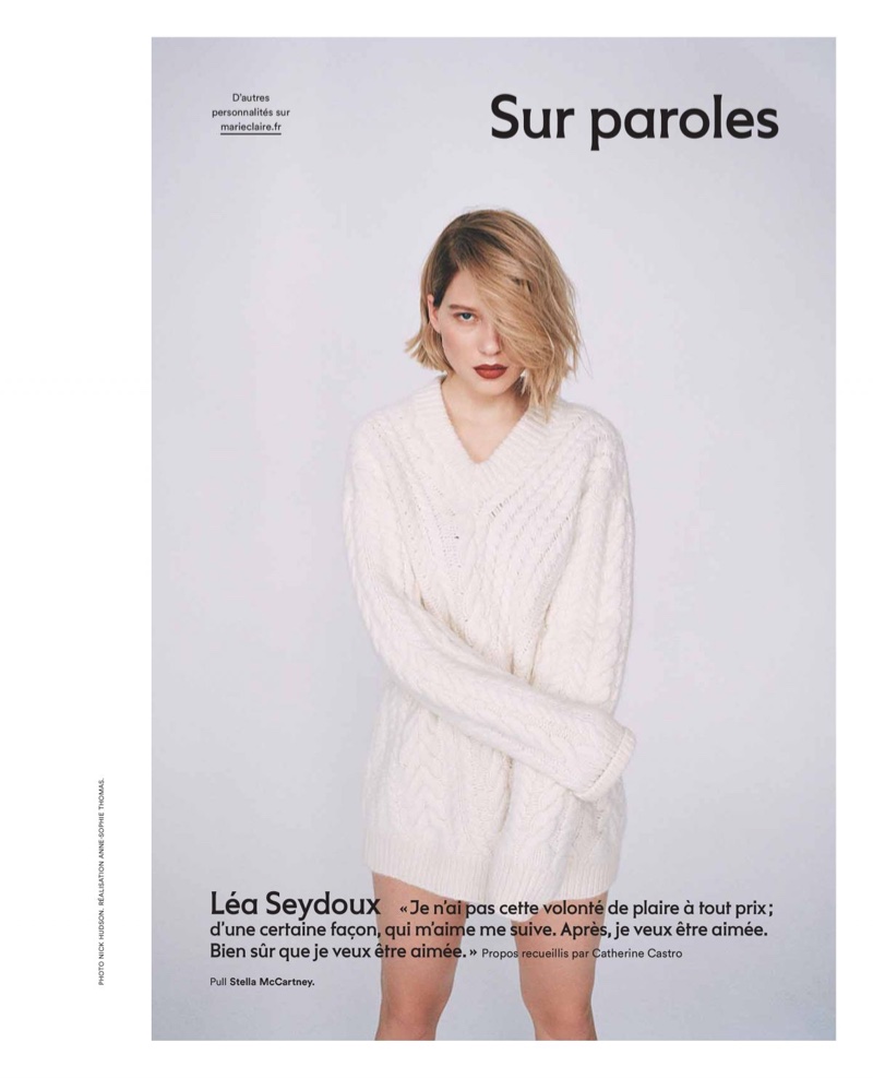 Actress Lea Seydoux wears Stella McCartney sweater