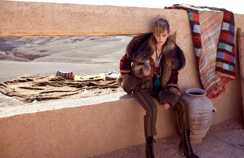Madison Headrick Takes On Nomadic Styles for ELLE France