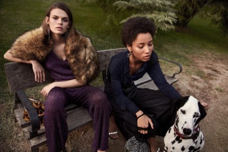 Cara Taylor and Lineisy Montero front Mango Evening fall-winter 2018 campaign