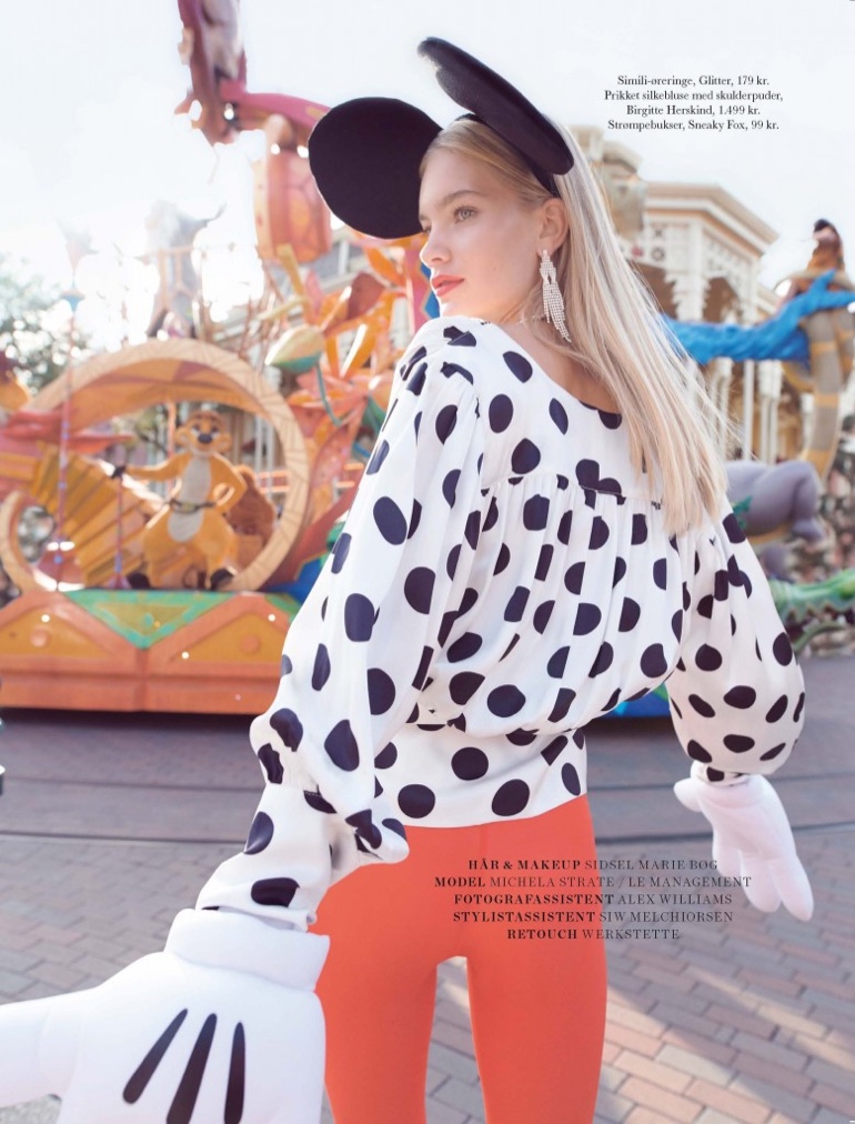 Michela Strate Takes a Stylish Trip to Disneyland for ELLE Denmark