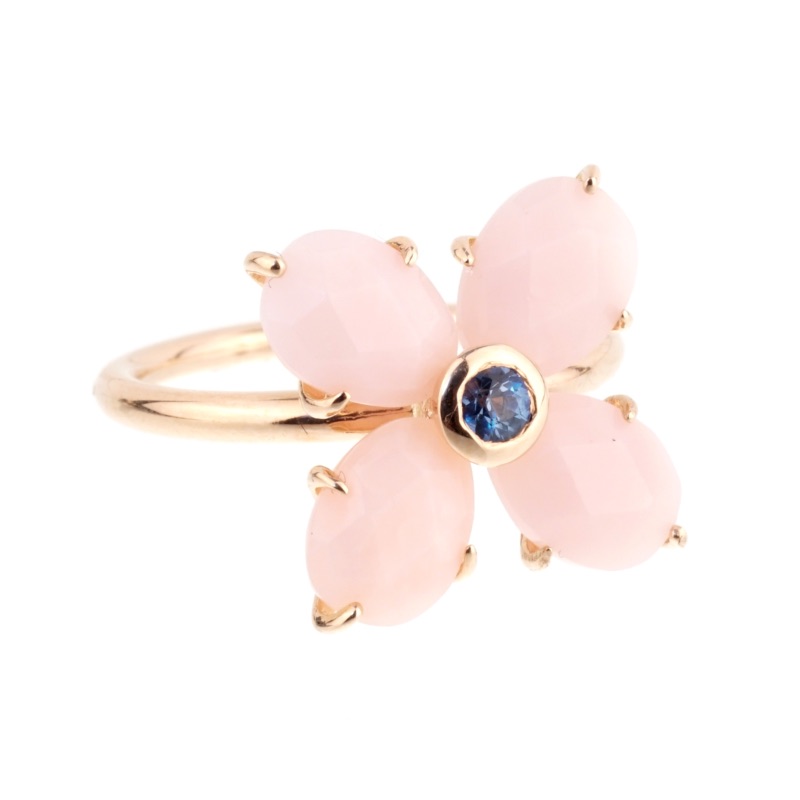 Mimi Milano Rose Gold Pink Opal Sapphire Ring